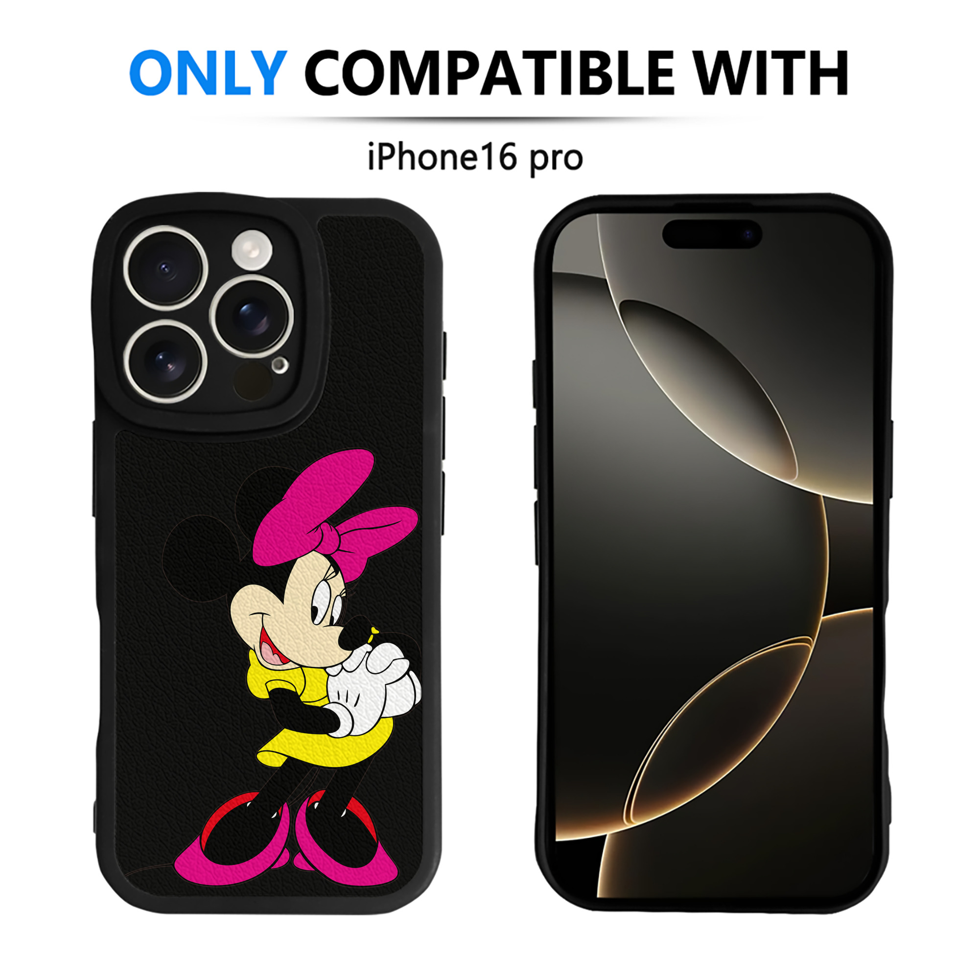 （画像用） ミッキーマウス Mickey Mouse 【iPhone 16シリーズ対応】シリコンスマホケース（レザー調） 材質：シリコン